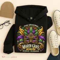 Mardi Gras Mask The Original Mobile Alabama Mardi Gras Hoodie thumb 4