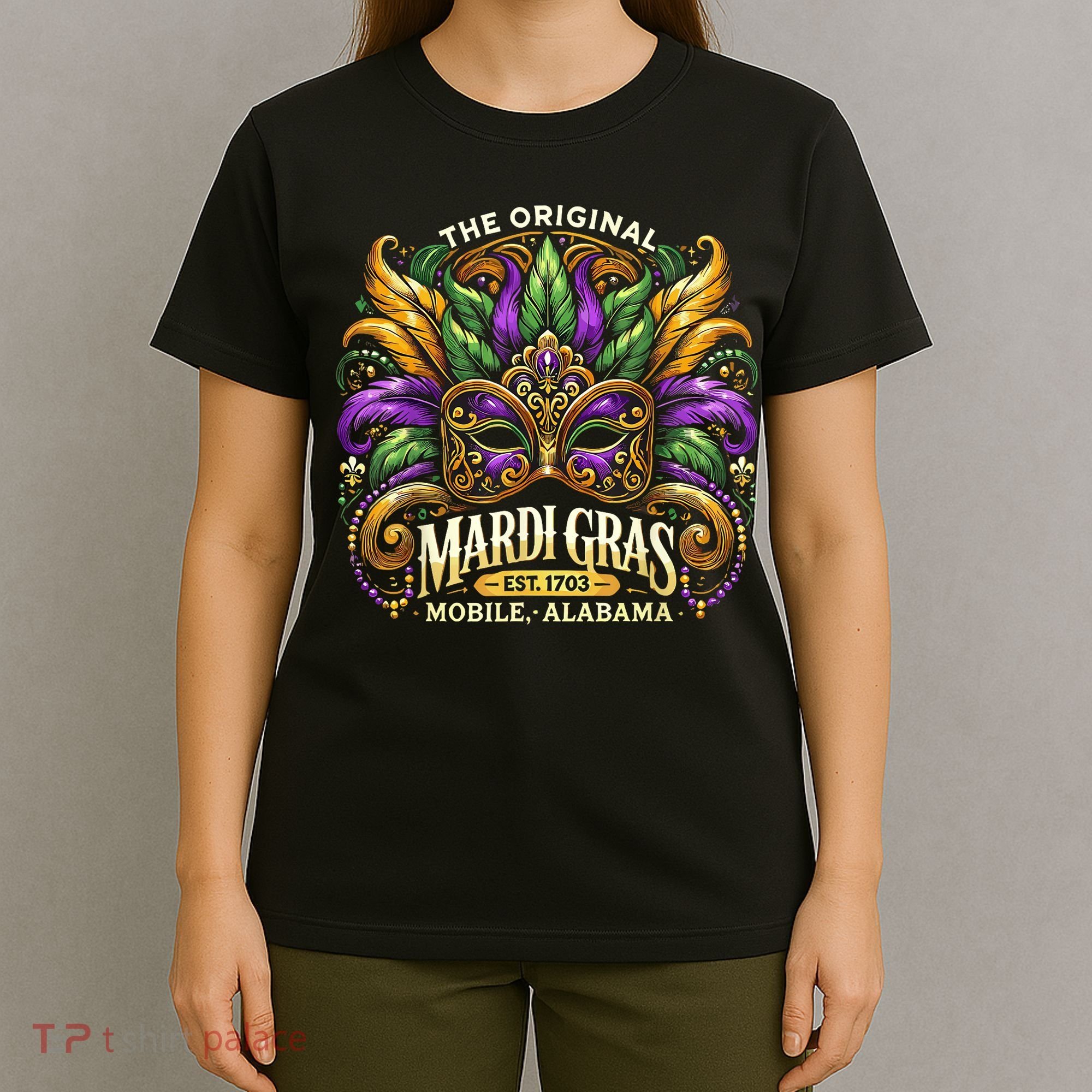 Mardi Gras Mask The Original Mobile Alabama Mardi Gras T-Shirt