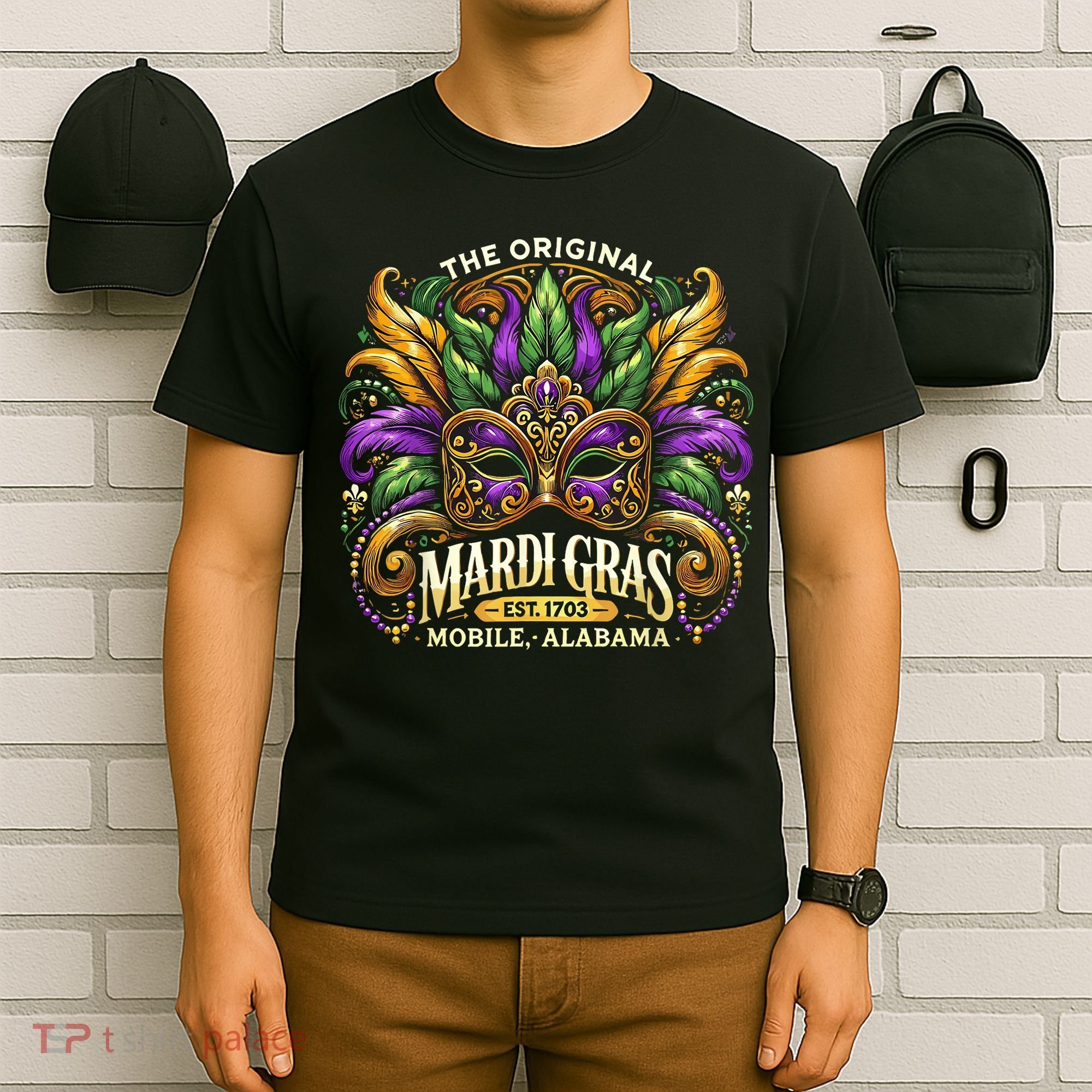 Mardi Gras Mask The Original Mobile Alabama Mardi Gras T-Shirt