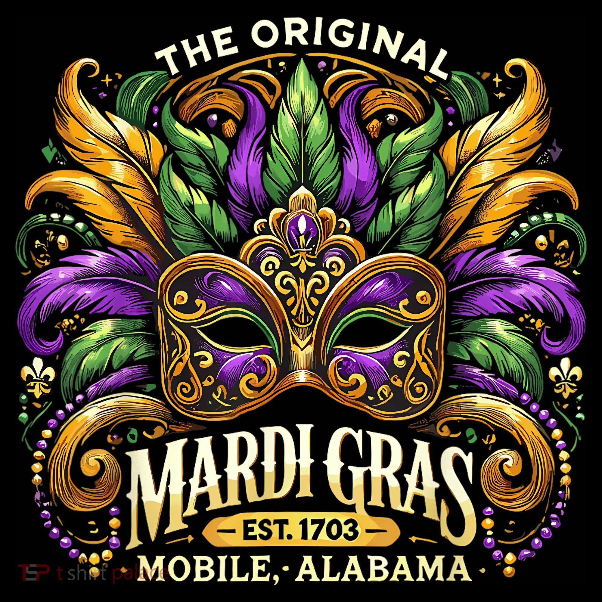 Mardi Gras Mask The Original Mobile Alabama Mardi Gras Women's Hoodie