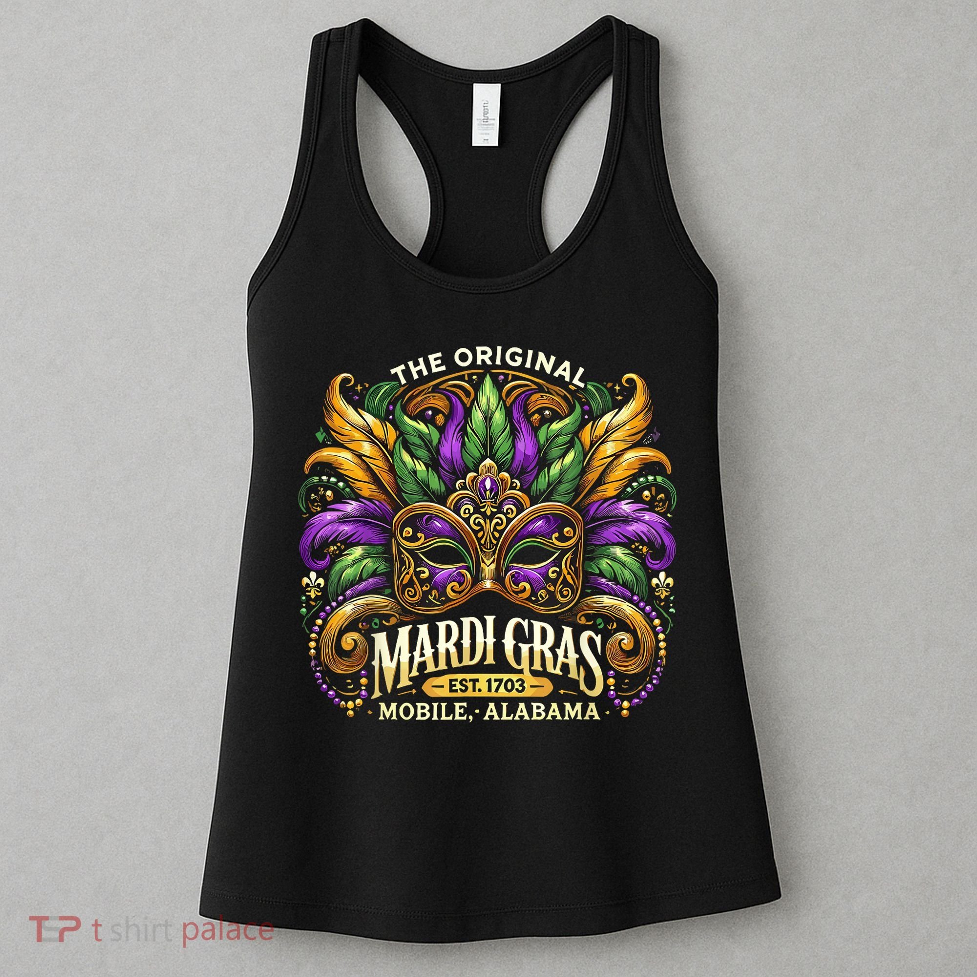 Mardi Gras Mask The Original Mobile Alabama Mardi Gras Women's Tank Top
