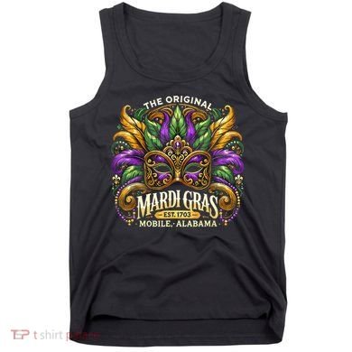Mardi Gras Mask The Original Mobile Alabama Mardi Gras Tank Top