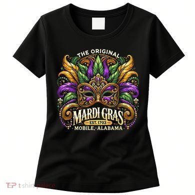 Mardi Gras Mask The Original Mobile Alabama Mardi Gras Women's T-Shirt
