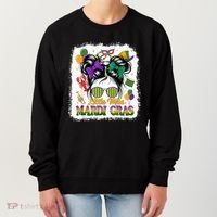 Mardi Gras Messy Bun Girl Women Women's Sweatshirt thumb 0