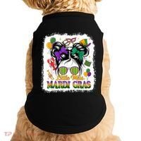 Mardi Gras Messy Bun Girl Women Doggie Tank thumb 0