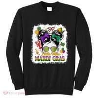 Mardi Gras Messy Bun Girl Women Sweatshirt thumb 0