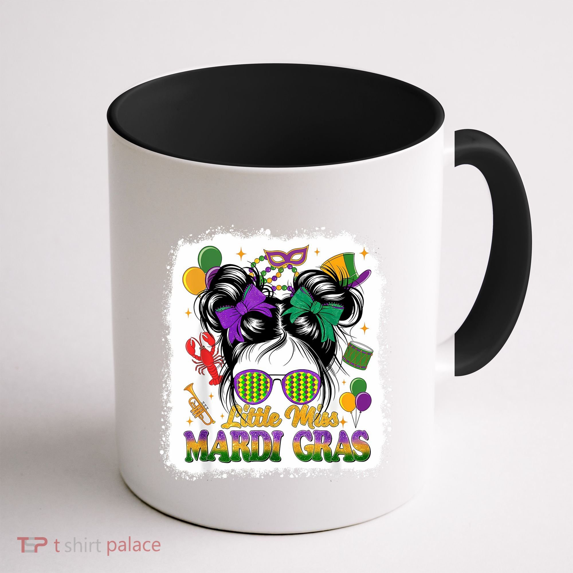 Mardi Gras Messy Bun Girl Women Coffee Mug