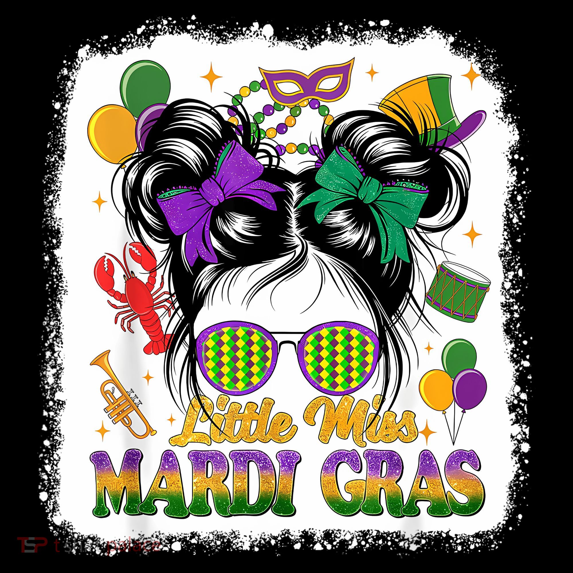 Mardi Gras Messy Bun Girl Women Coffee Mug