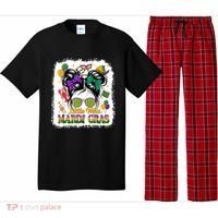 Mardi Gras Messy Bun Girl Women Pajama Set thumb 0