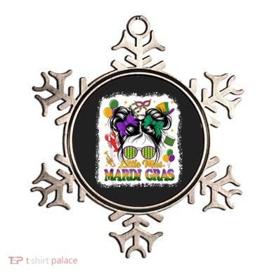 Mardi Gras Messy Bun Girl Women Ornament
