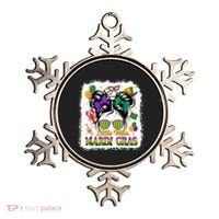 Mardi Gras Messy Bun Girl Women Ornament thumb 0