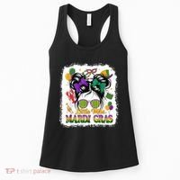 Mardi Gras Messy Bun Girl Women Women's Tank Top thumb 0
