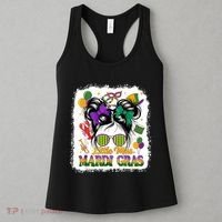 Mardi Gras Messy Bun Girl Women Women's Tank Top thumb 3