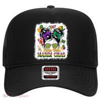 Mardi Gras Messy Bun Girl Women Hat thumb 0