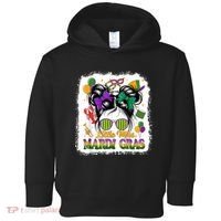 Mardi Gras Messy Bun Girl Women Toddler Hoodie thumb 0