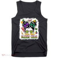 Mardi Gras Messy Bun Girl Women Tank Top thumb 0