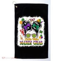 Mardi Gras Messy Bun Girl Women Golf Towel thumb 0