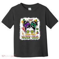 Mardi Gras Messy Bun Girl Women Toddler T-Shirt thumb 0