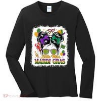 Mardi Gras Messy Bun Girl Women Women's Long Sleeve Shirt thumb 0