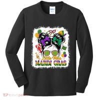 Mardi Gras Messy Bun Girl Women Kids Long Sleeve Shirt thumb 0