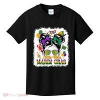 Mardi Gras Messy Bun Girl Women Kids T-Shirt thumb 0