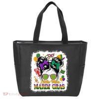 Mardi Gras Messy Bun Girl Women Tote Bag thumb 0