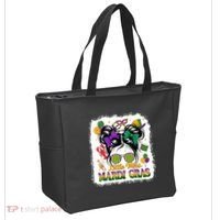 Mardi Gras Messy Bun Girl Women Tote Bag thumb 2