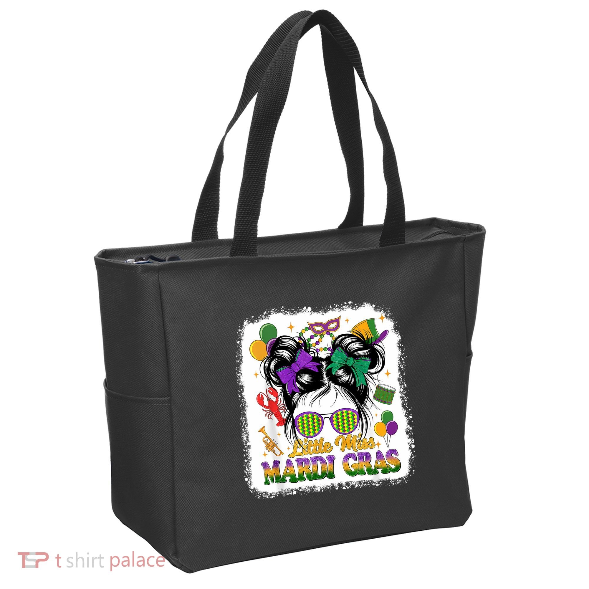 Mardi Gras Messy Bun Girl Women Tote Bag