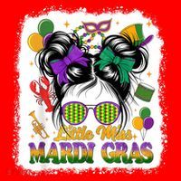 Mardi Gras Messy Bun Girl Women Santa Hat thumb 1
