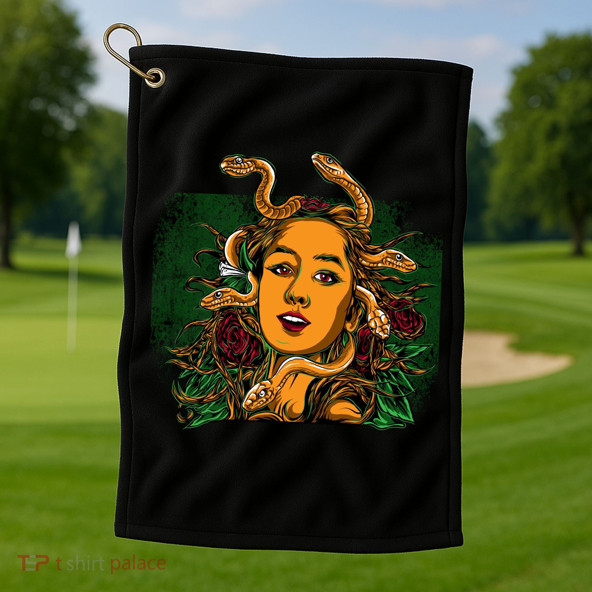 Medusa Greek Mythology Gorgo Golf Towel