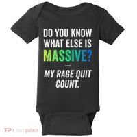 Massive Gaming Meme Rage Quit Gamers Humor Funny Gamer Baby Bodysuit thumb 0