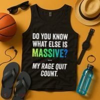 Massive Gaming Meme Rage Quit Gamers Humor Funny Gamer Tank Top thumb 4