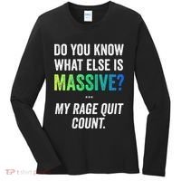 Massive Gaming Meme Rage Quit Gamers Humor Funny Gamer Women's Long Sleeve Shirt thumb 0