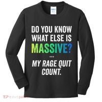 Massive Gaming Meme Rage Quit Gamers Humor Funny Gamer Kids Long Sleeve Shirt thumb 0