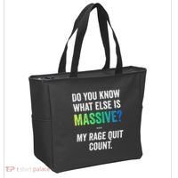 Massive Gaming Meme Rage Quit Gamers Humor Funny Gamer Tote Bag thumb 2