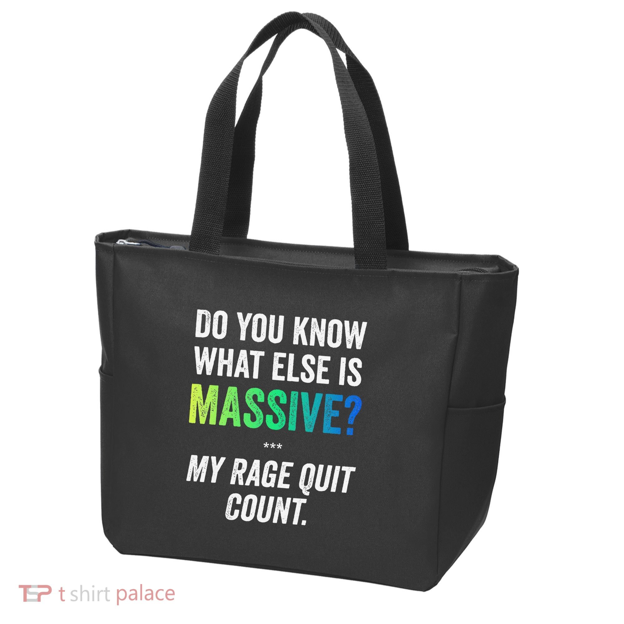 Massive Gaming Meme Rage Quit Gamers Humor Funny Gamer Tote Bag