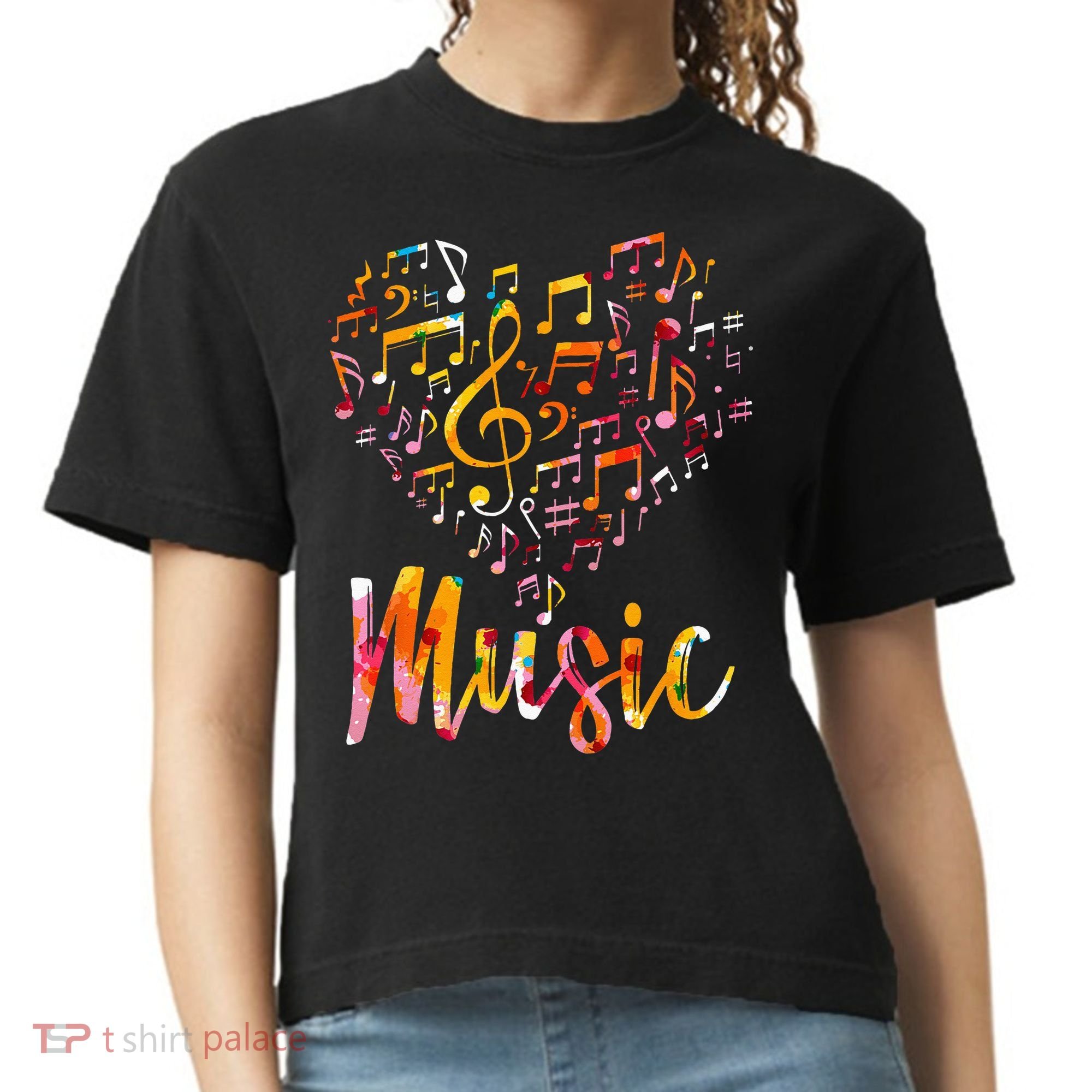 Musician Gift Musical Instrument Music Notes Treble Clef Comfort Colors Boxy T-Shirt