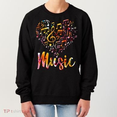 Musician Gift Musical Instrument Music Notes Treble Clef Women's Sweatshirt