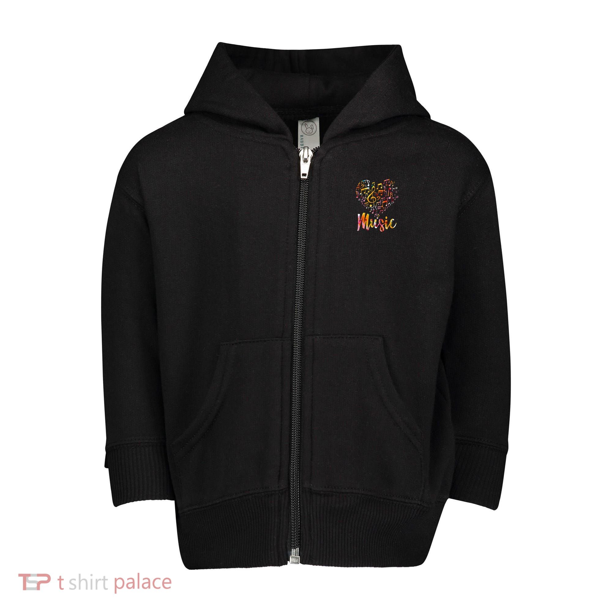 Musician Gift Musical Instrument Music Notes Treble Clef Toddler Zip Fleece Hoodie