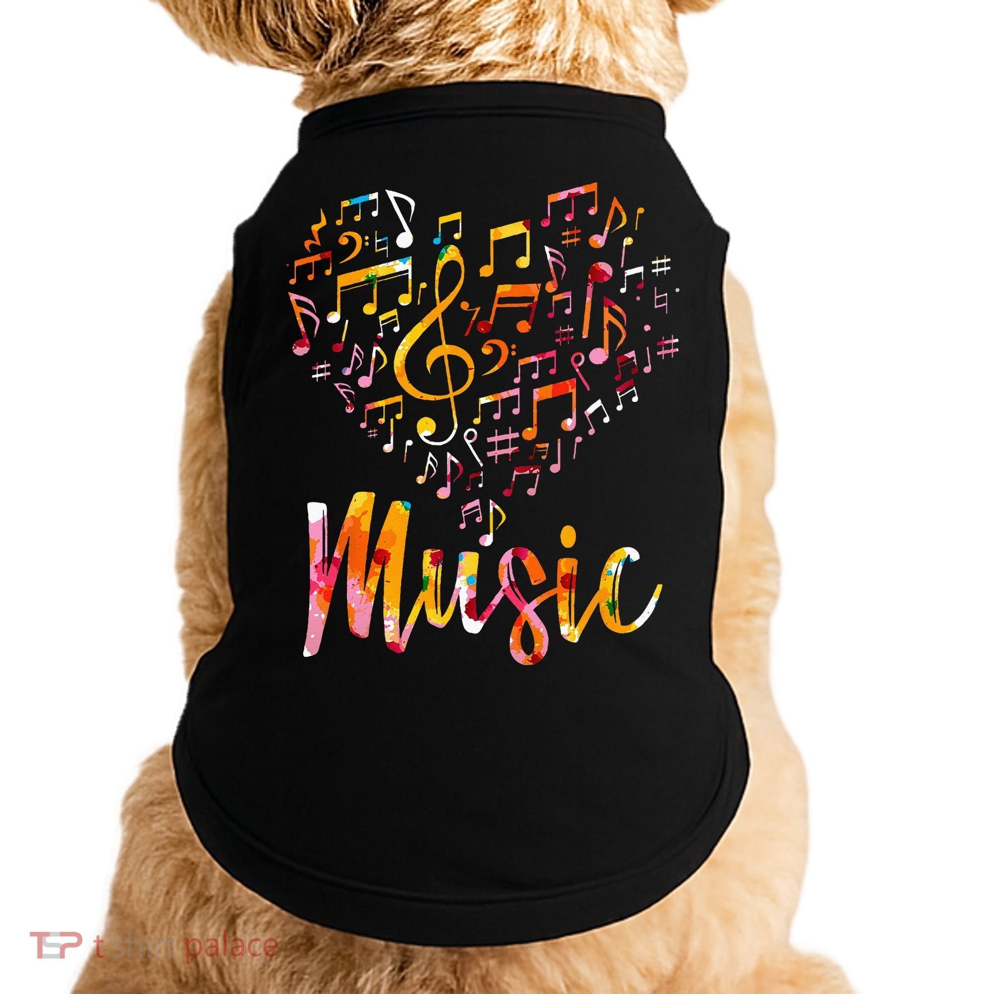 Musician Gift Musical Instrument Music Notes Treble Clef Doggie Tank