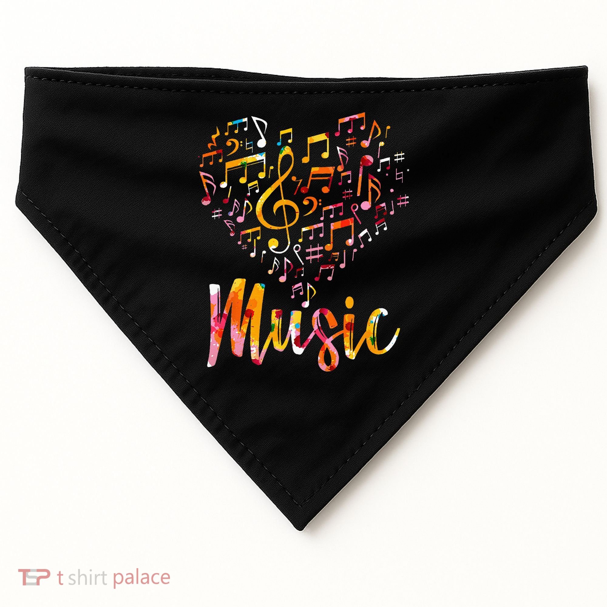 Musician Gift Musical Instrument Music Notes Treble Clef USA-Made Doggie Bandana