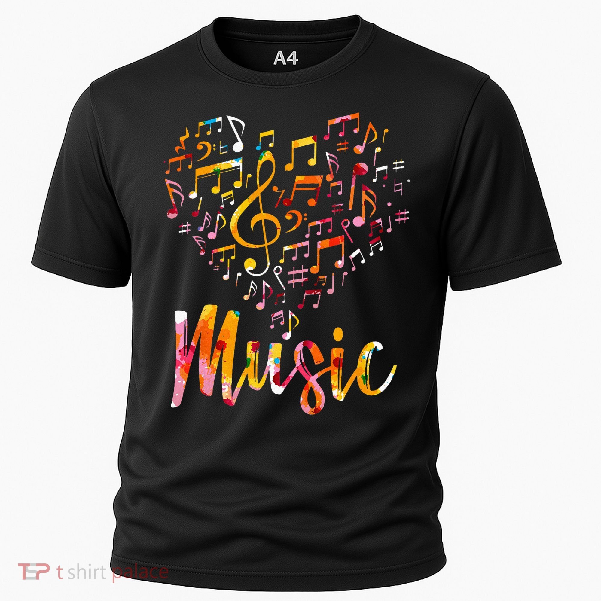 Musician Gift Musical Instrument Music Notes Treble Clef Cooling Performance Crew T-Shirt