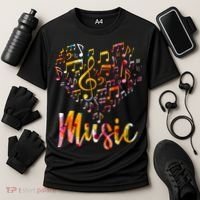 Musician Gift Musical Instrument Music Notes Treble Clef Cooling Performance Crew T-Shirt thumb 3