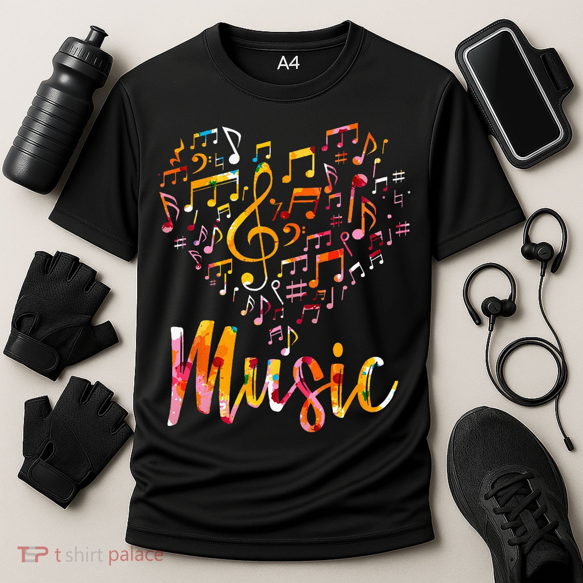 Musician Gift Musical Instrument Music Notes Treble Clef Cooling Performance Crew T-Shirt