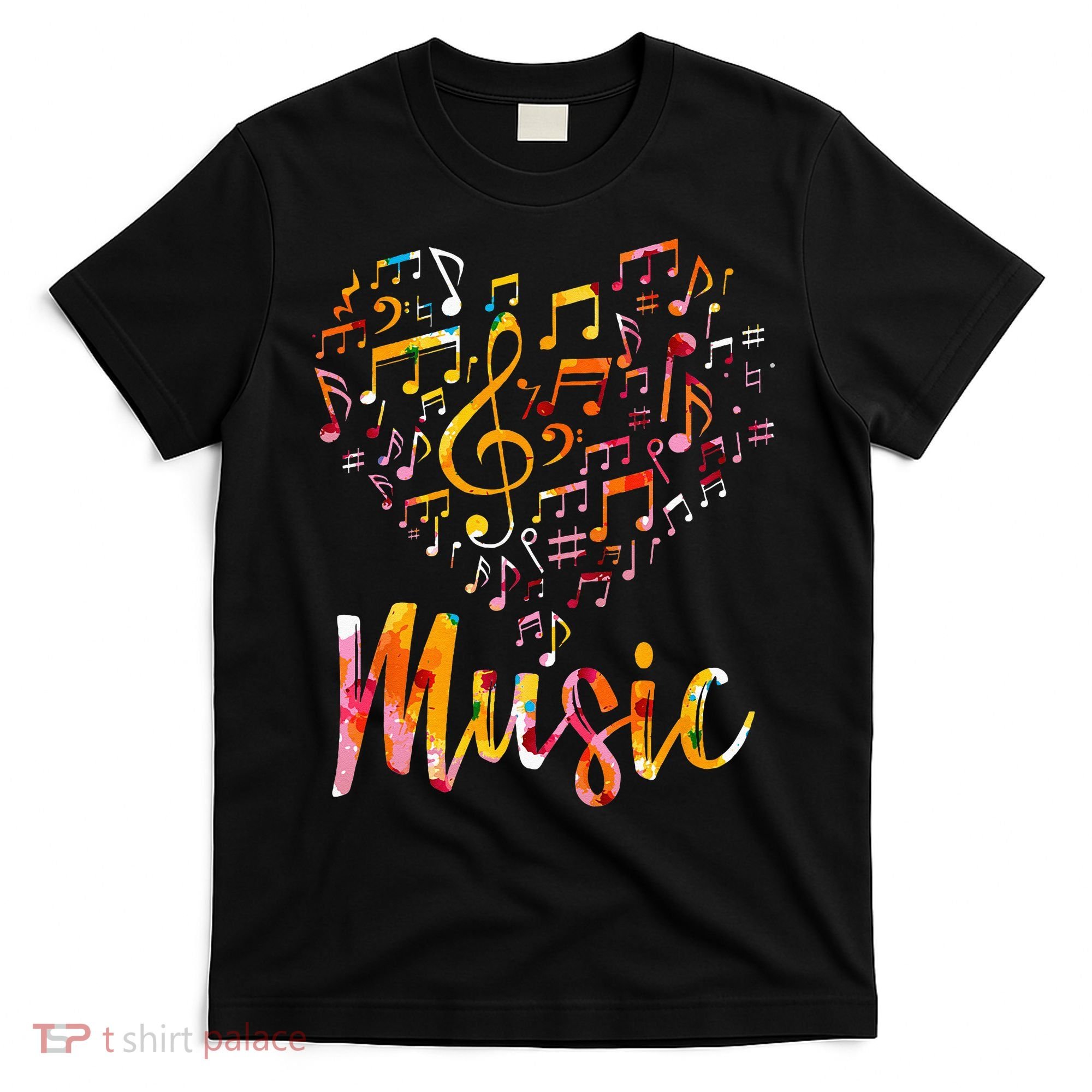 Musician Gift Musical Instrument Music Notes Treble Clef T-Shirt