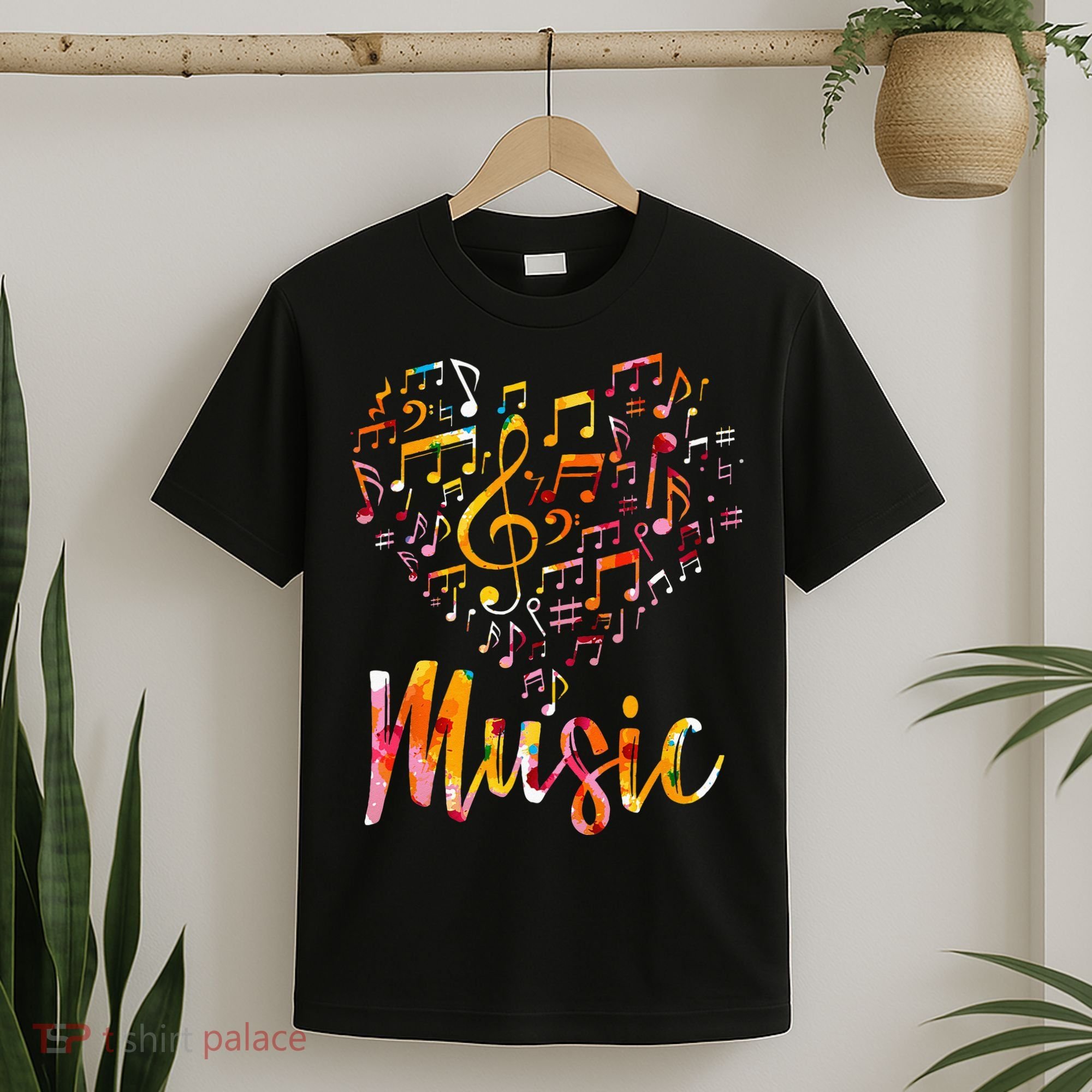 Musician Gift Musical Instrument Music Notes Treble Clef T-Shirt