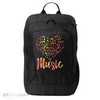 Musician Gift Musical Instrument Music Notes Treble Clef City Backpack thumb 0