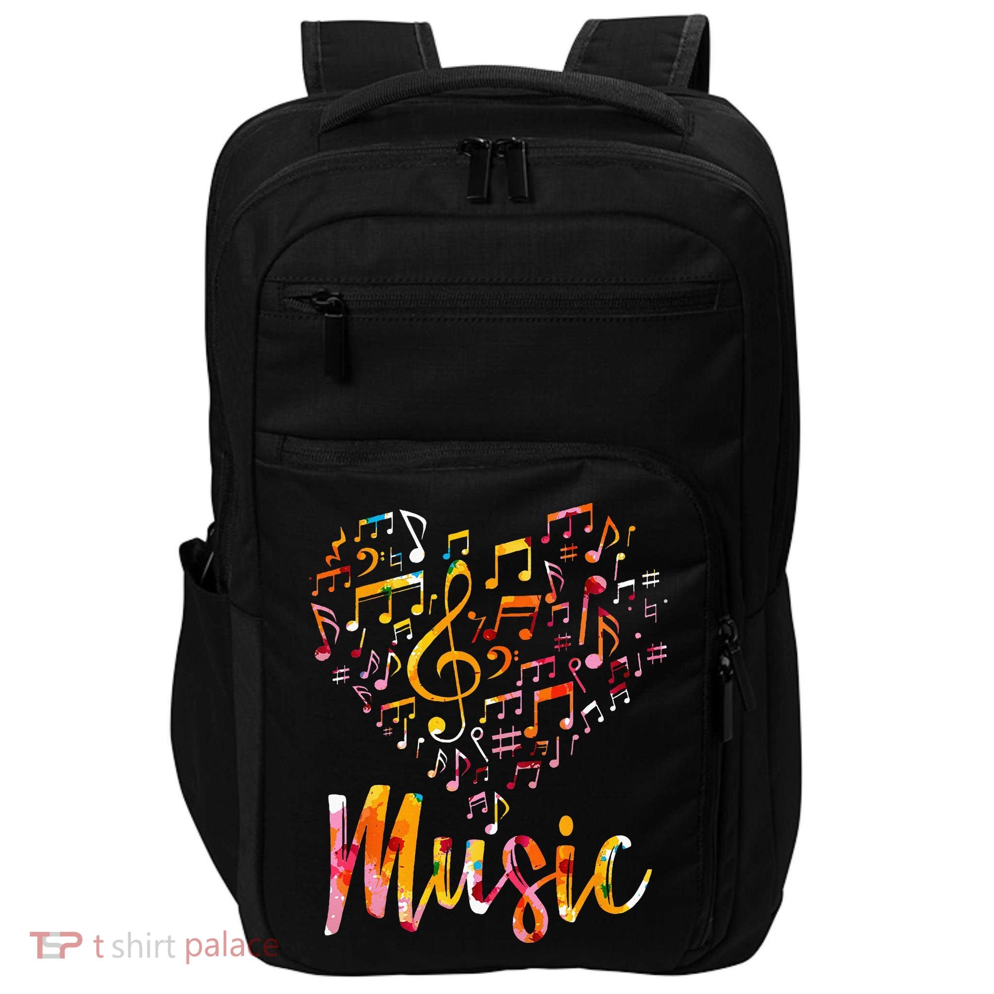 Musician Gift Musical Instrument Music Notes Treble Clef Impact Tech Backpack