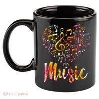 Musician Gift Musical Instrument Music Notes Treble Clef 11oz C Handle Ceramic Mug thumb 2