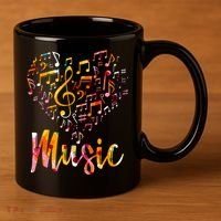 Musician Gift Musical Instrument Music Notes Treble Clef 11oz C Handle Ceramic Mug thumb 3